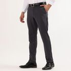 Men's Slim Fit Casual Trousers , गहरा ग्रे, small image number null