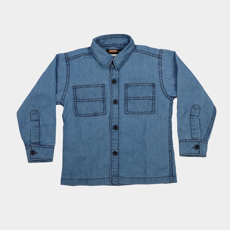 Boys Light Blue Casual Shirt, Light Blue, large