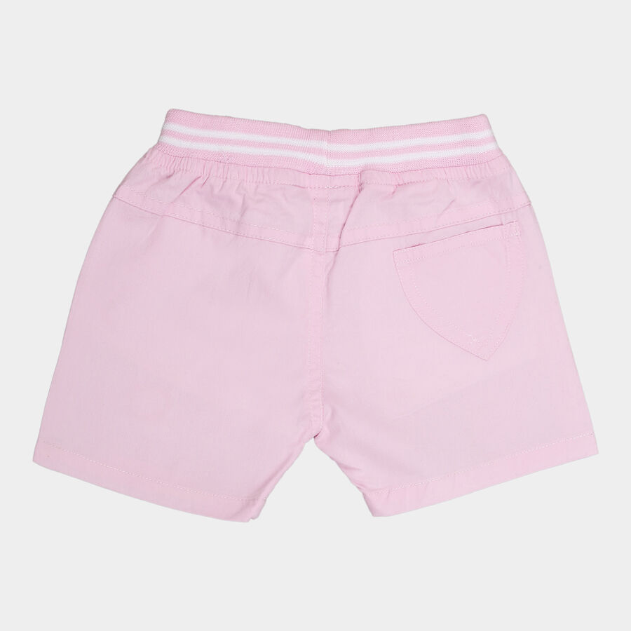 Infants Cotton Solid Half Pant, Pink, large image number null