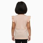 Girls Light Pink Cotton Round Neck Casual T-Shirt, हल्का गुलाबी, small image number null