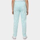 Girls Light Blue Straight Fit Floral Printed Pyjama, एक्वा, small