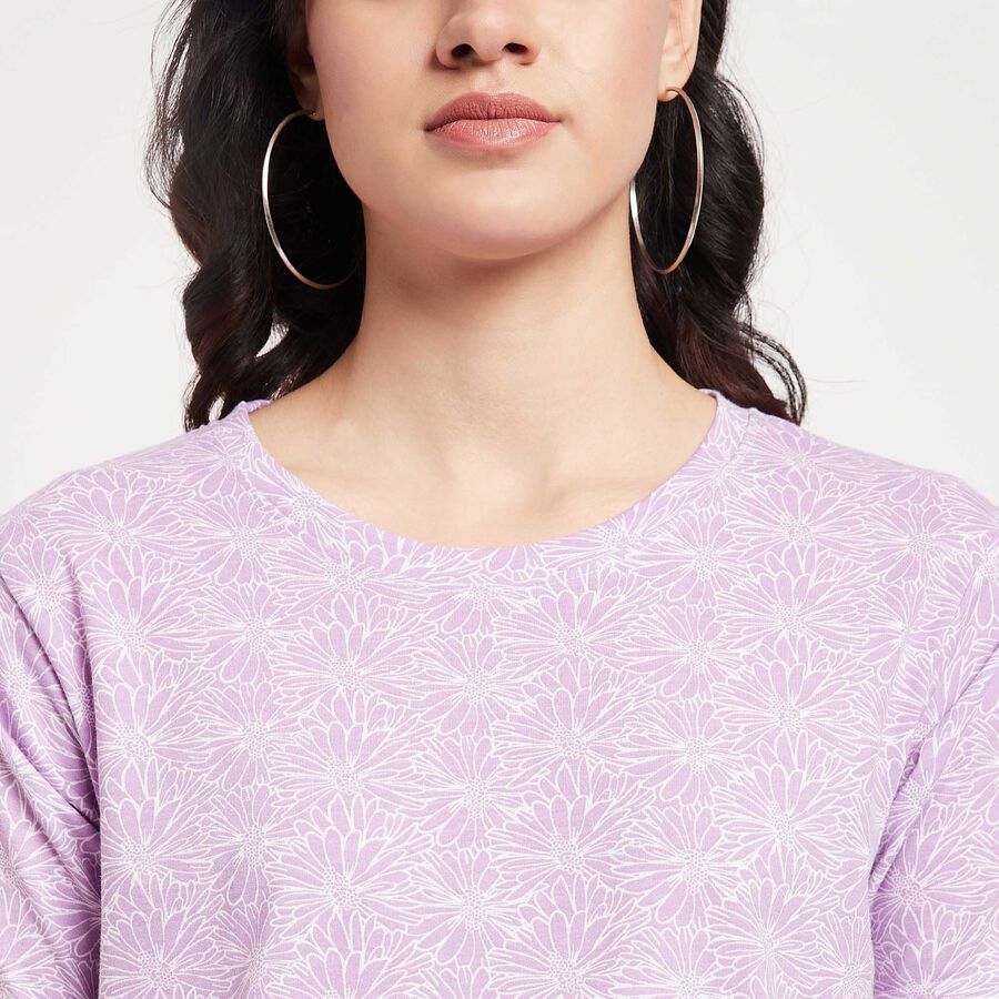 All Over Print Round Neck T-Shirt, Lilac, large image number null