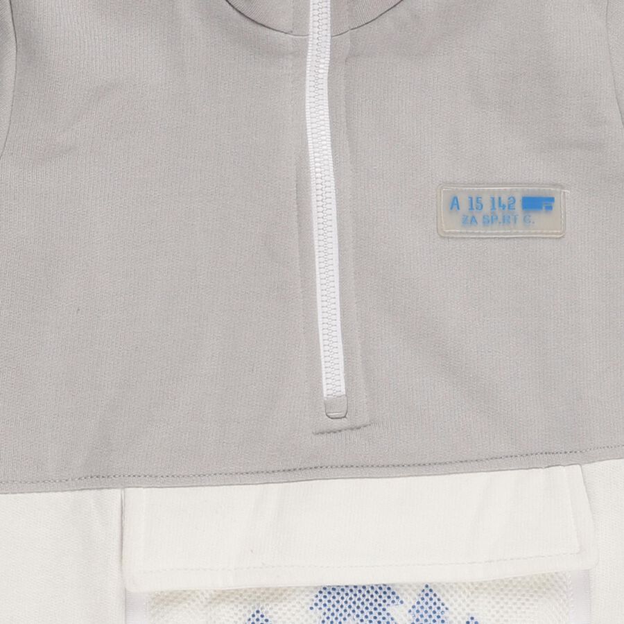 Boys Light Grey Half Zip Casual Sweatshirt, हल्का ग्रे, large image number null