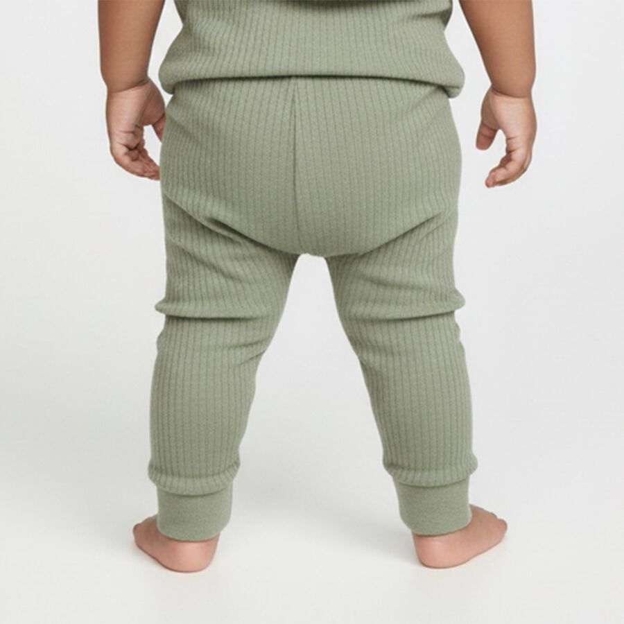 Infants Light Sage Green Round Neck Casual Thermal, Light Green, large image number null