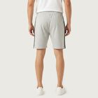 Men's Grey Regular Fit Side-Striped Bermuda Shorts, मिश्रित मध्यम ग्रे, small