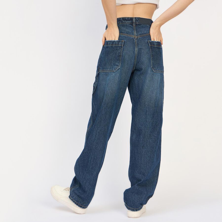 Ladies' 100% Cotton Jeans , Dark Blue, large image number null