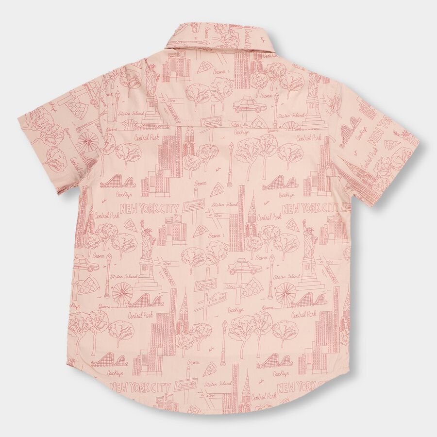 Boys' Light Pink Regular Collar Casual Shirt, Pink, large image number null