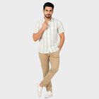 Men's Olive Green Cotton Collar Regular Fit Casual Shirt, Olive, small
