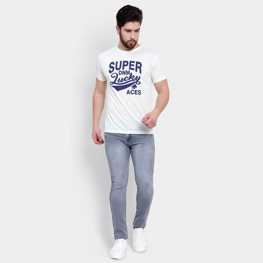 Round Neck T-Shirt, White, large image number null