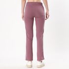 Women's Muted Mauve Straight-Leg Side-Striped Track Pants, बैंगनी, small