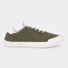 Men's Muted Olive Green Lace-Up Casual Sneakers, ओलिव, small