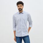 Men's Light Blue Cotton Spread Collar Casual Shirt, Light Blue, small image number null