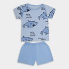 Infant Boys' 100% Cotton Baba Suit , मध्यम नीला, small