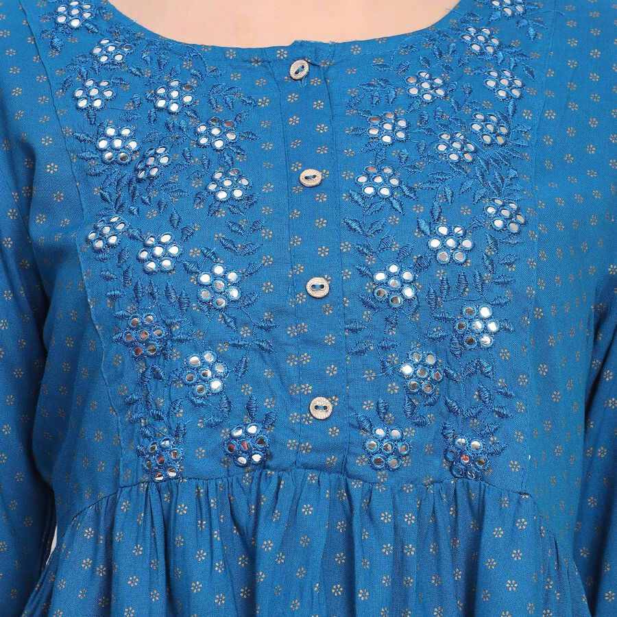 Ladies' Kurti, Teal Blue, large image number null