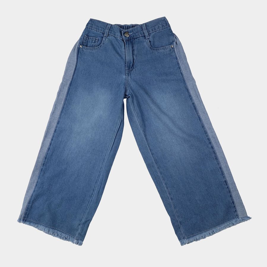 Girls' Blue Regular Fit Classic Jeans, Light Blue, large