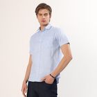 Men's Light Powder Blue Half Sleeve Classic Casual Shirt, हल्का नीला, small image number null