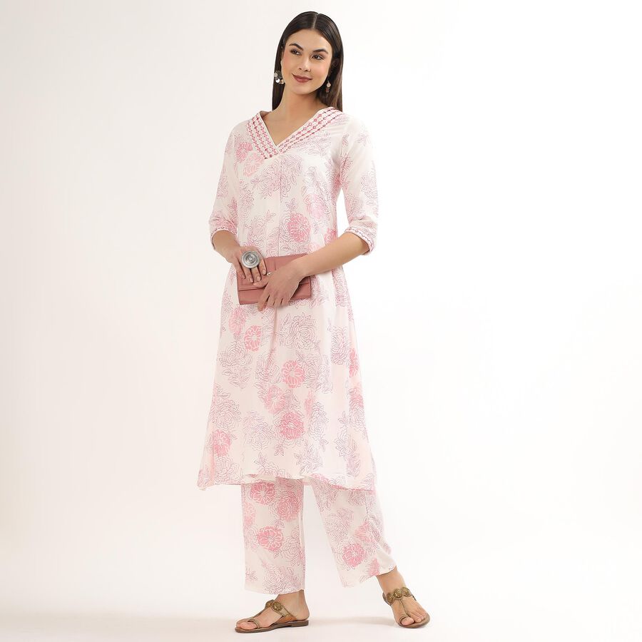 Women's Light Pink Solid Ethnic Set, Light Pink, large