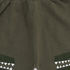 Infants Olive Green Dinosaur Printed Cotton Blend Pyjama, ओलिव, small image number null