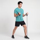 Men Teal Round Neck Regular Drifit T-Shirt, Teal Blue, small