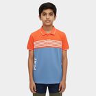 Boys' Peach Cotton Round Neck Graphic Printed Half Sleeves T-Shirt, Peach, small