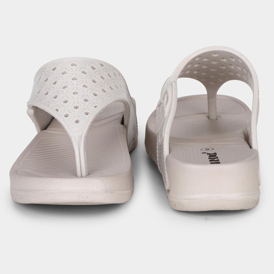 Women's Beige Toe-Post Flip-Flops, गहरा पीला, large