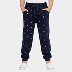 Girls' Navy Blue Heart Printed Elastic Waist Pyjama, नेवी ब्लू, small image number null
