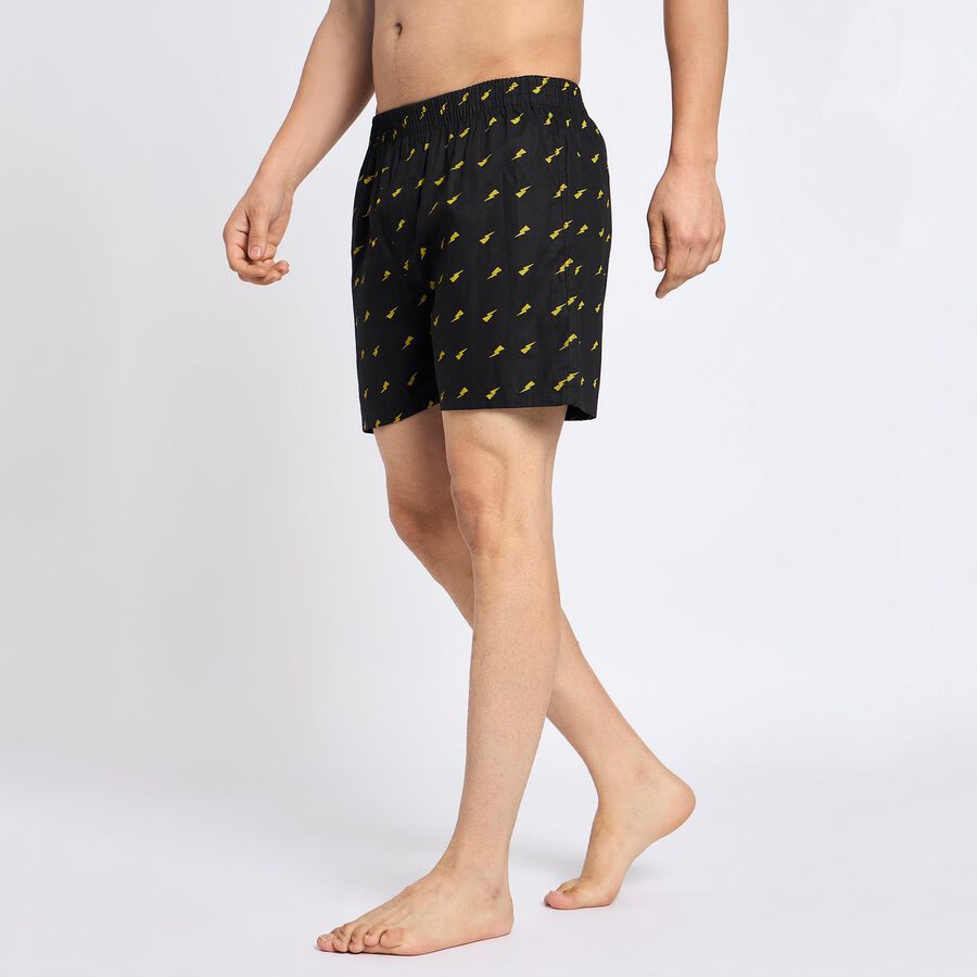 Men's 100% Cotton Boxers, Black, large