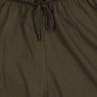 Boys Olive Green Regular Fit Side Striped Bermuda Shorts, Olive, small