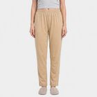 Women's Beige Straight Fit Polka Dot Pyjama, Beige, small