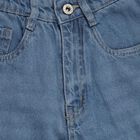 Girls' Light Blue Relaxed Fit Cargo Jeans, Mid Blue, small image number null