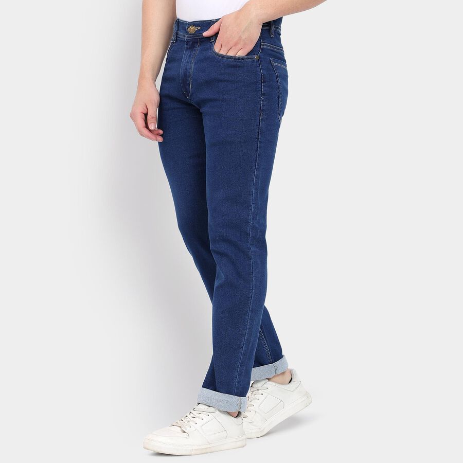 Men's Slim Fit Jeans, मध्यम नीला, large image number null