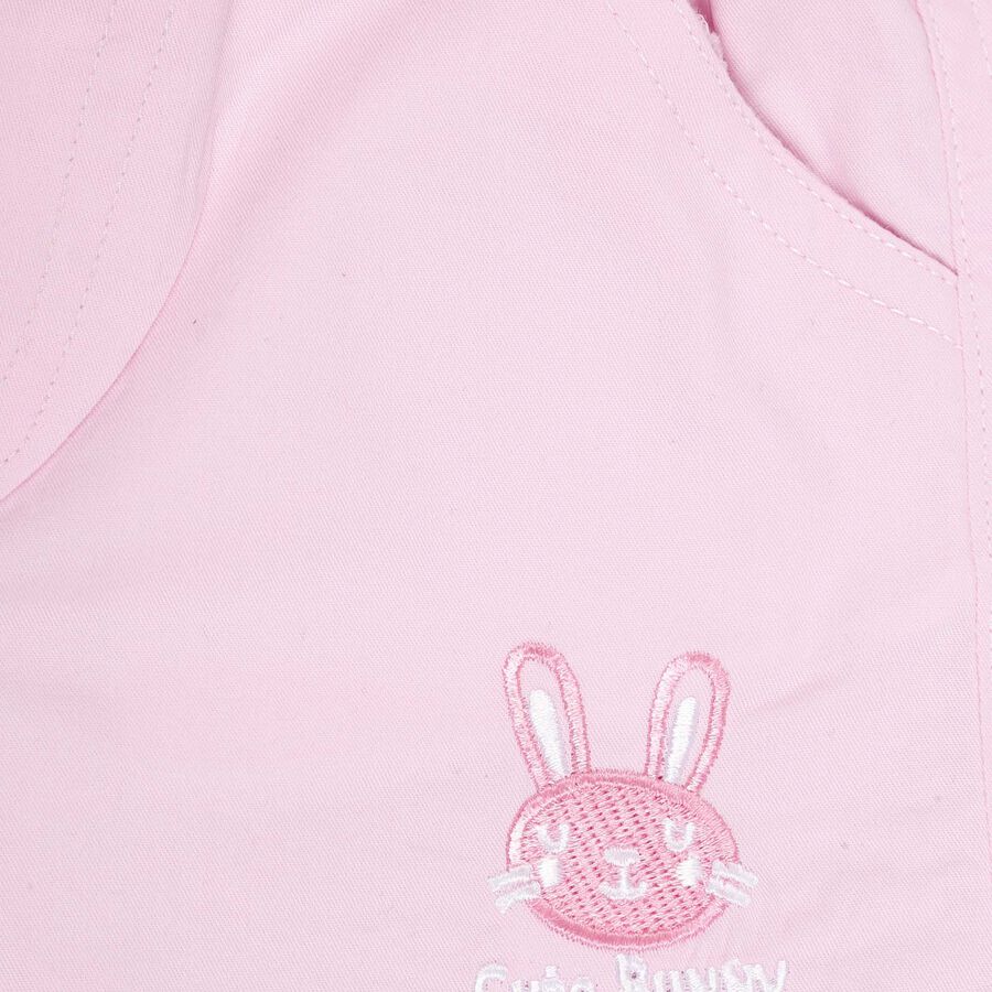 Infants Cotton Solid Half Pant, Pink, large image number null