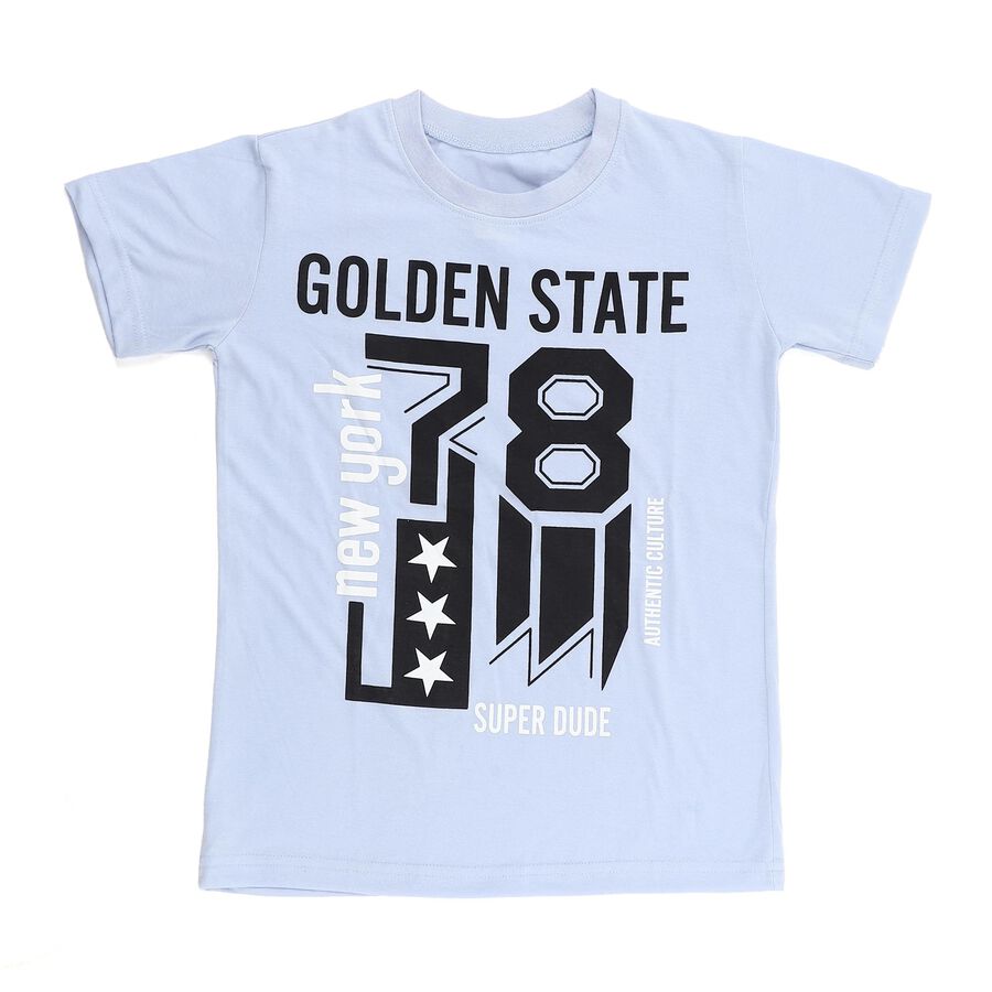 Boys' Half Sleeves T-Shirt, हल्का नीला, large image number null