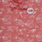 Infants Coral Cotton Half Sleeve Mandarin Casual Shirt, Coral, small