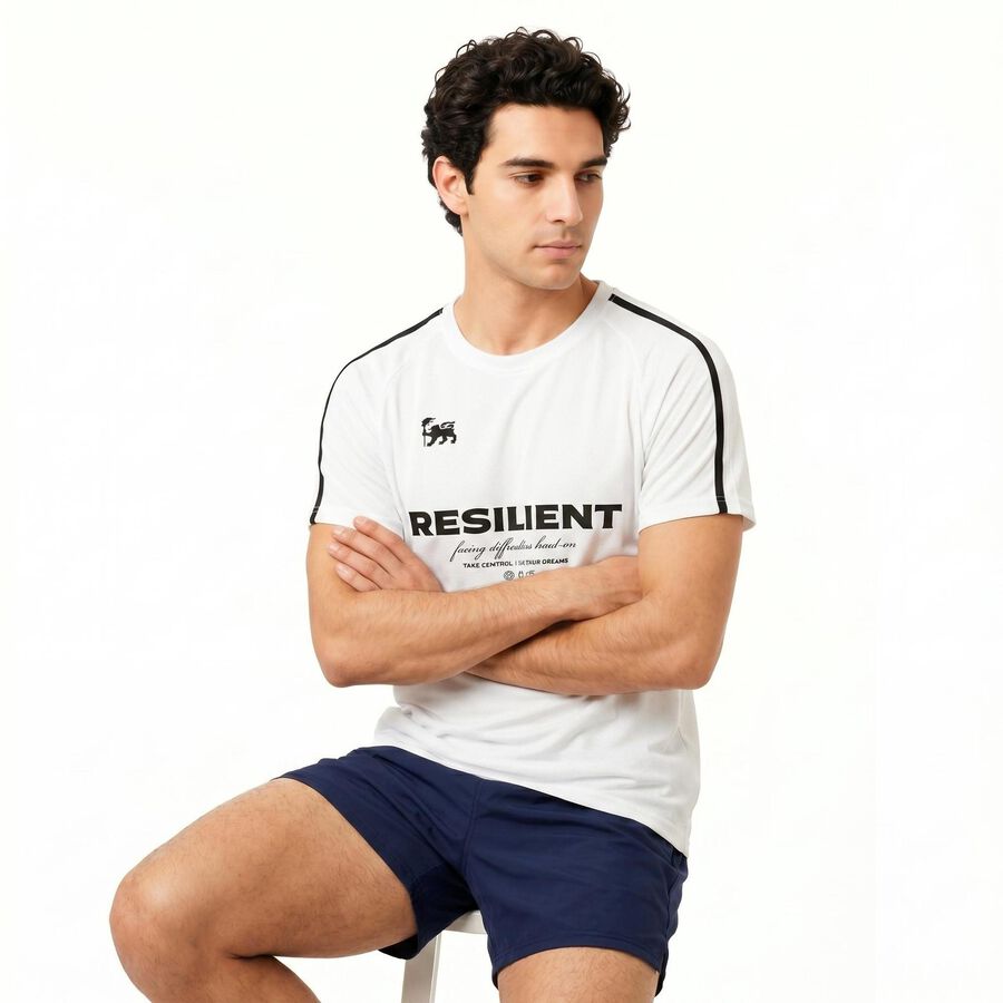 Men's White Drifit T-Shirt, सफ़ेद, large