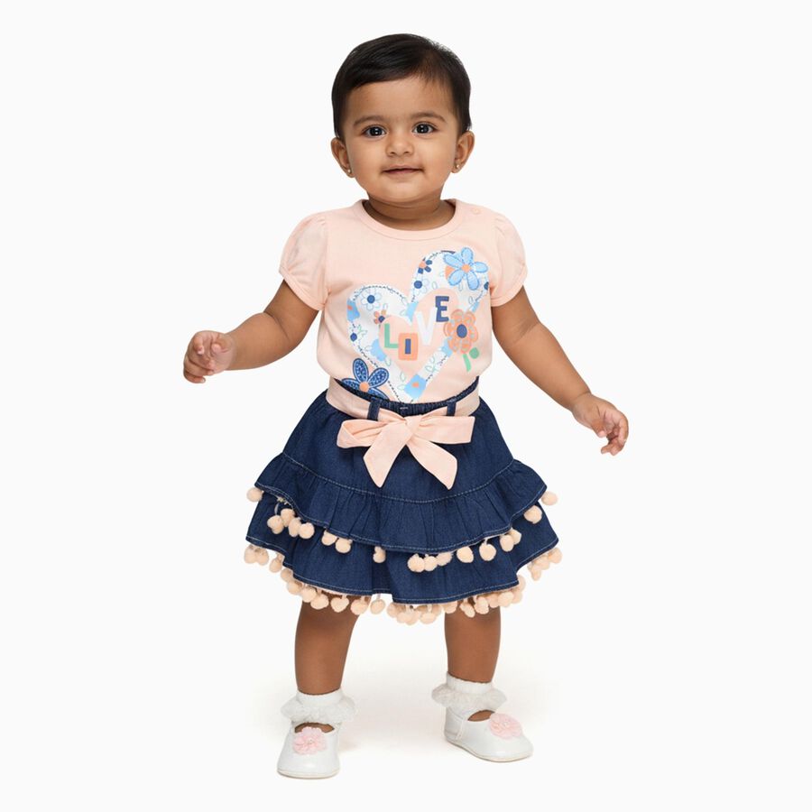 Infants' Top Skirt, पीच, large image number null