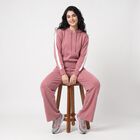 Women's Light Pink Striped Hooded Track suit, Light Pink, small