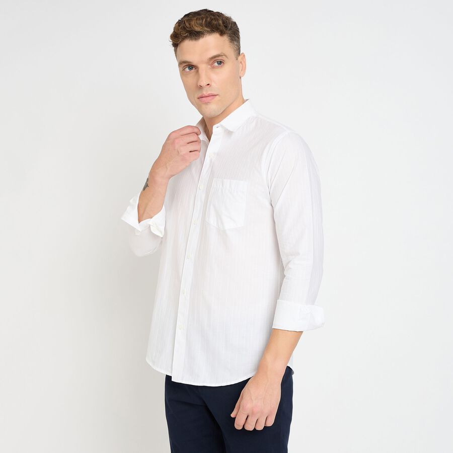 Men's 100% Cotton Casual Shirt, White, large image number null