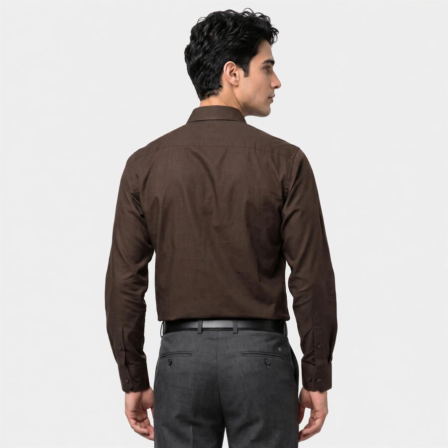 Men Brown Formal Shirt, भूरा, large