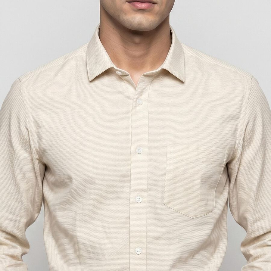 Men's Beige Formal Shirt, Beige, large