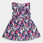 Girls' 100% Cotton Frock , नेवी ब्लू, small image number null