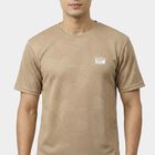 Men's Beige Athleisure T-Shirt, गहरा पीला, small
