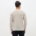 Men's Light Beige Round Neck Casual T-Shirt, Beige, small image number null