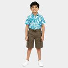 Boys' Olive Cotton Relaxed Fit Bermuda Shorts, Olive, small