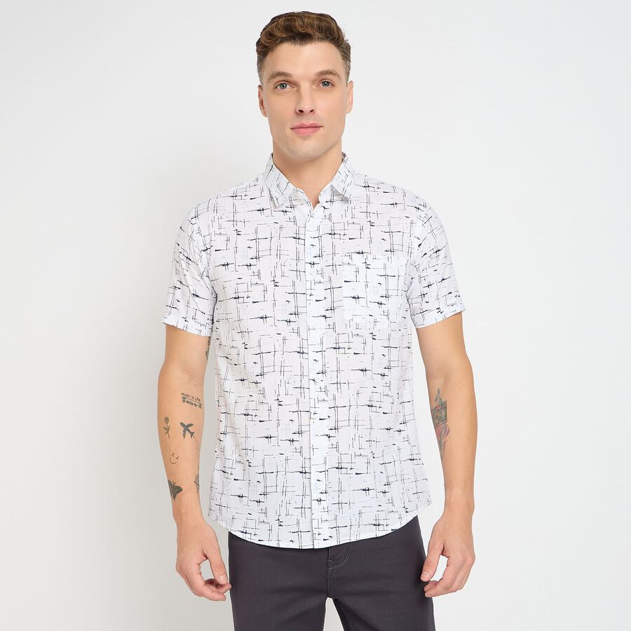 Men's Cotton Casual Shirt, सफ़ेद, large image number null