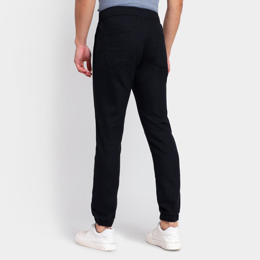 Men's Slim Fit Casual Trousers , Black, large image number null