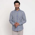 Checks Casual Shirt, मध्यम नीला, small image number null