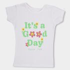 Girls' 100% Cotton T-Shirt, सफ़ेद, small image number null