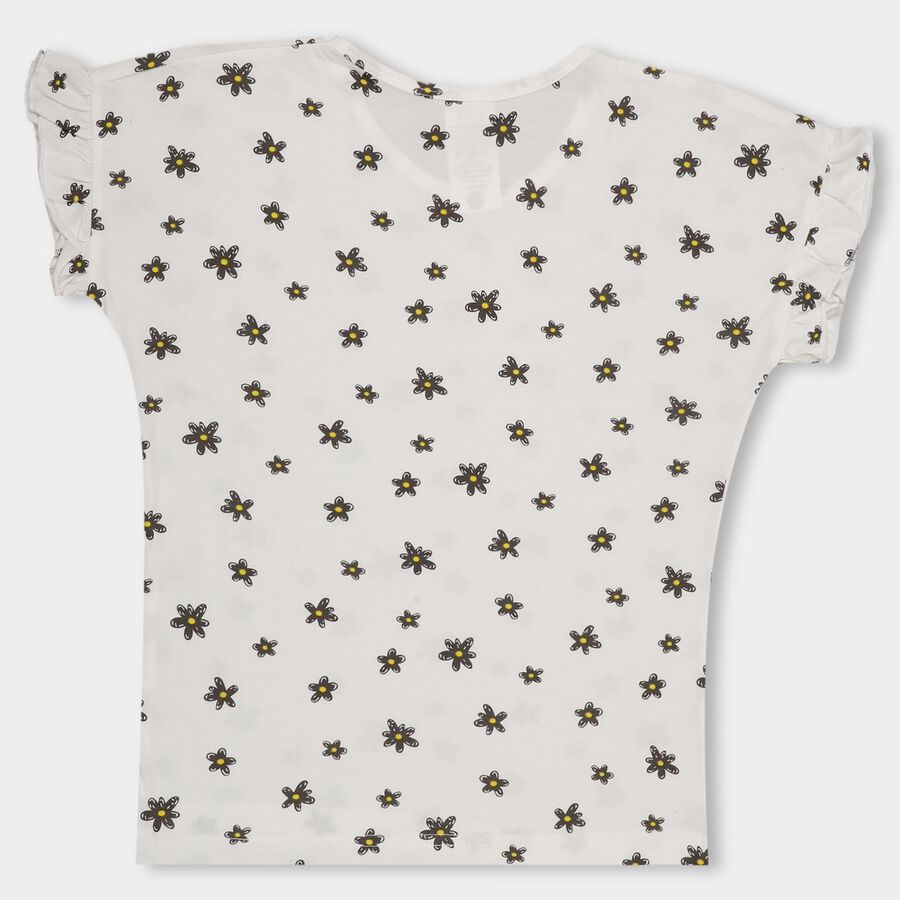 Girls' 100% Cotton T-Shirt, Off White, large image number null