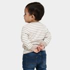 Infants' Beige and White Cotton Crew Neck Casual T-Shirt, Beige, small image number null